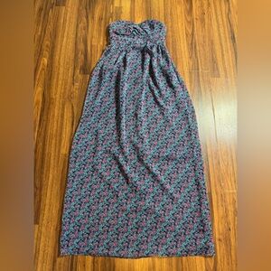 BCBGeneration Long Maxi Strapless Tropical Pattern Dress Size 6